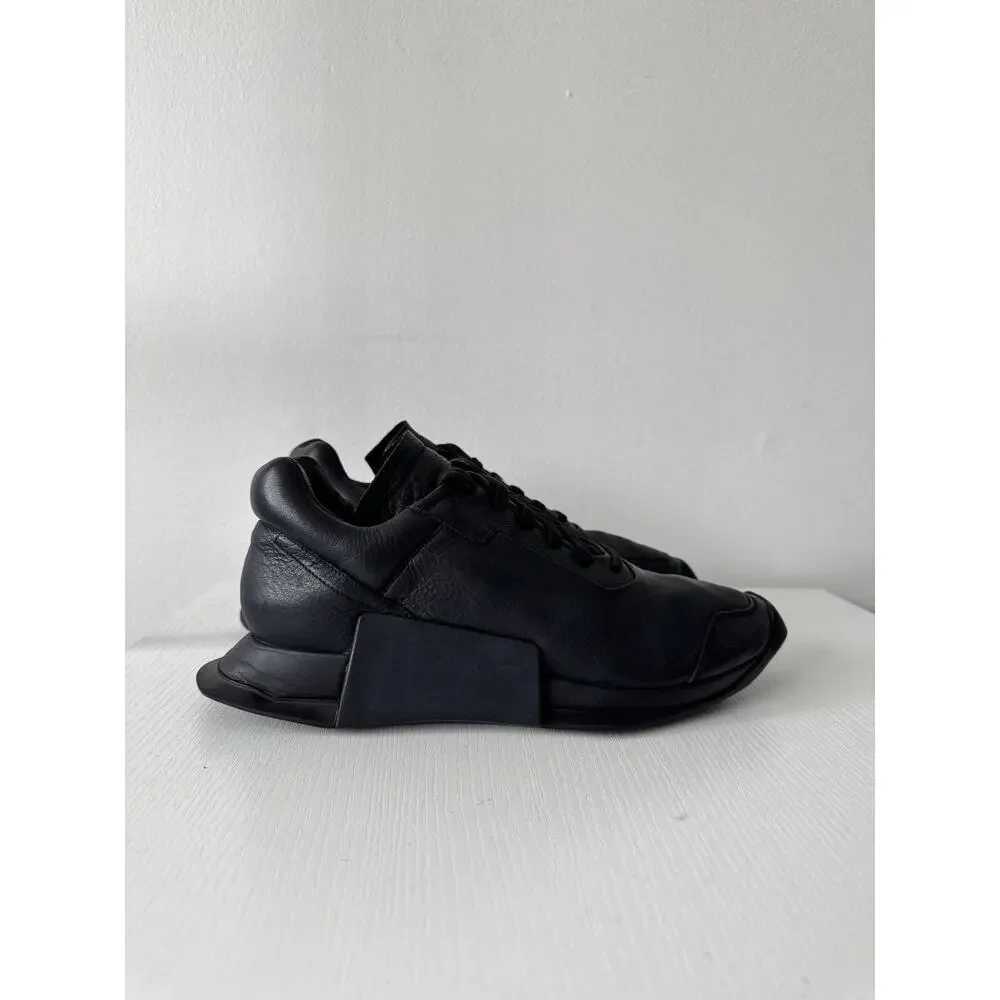 Adidas Rick Owens Level Runner Low 2 / Black Leather Sneakers